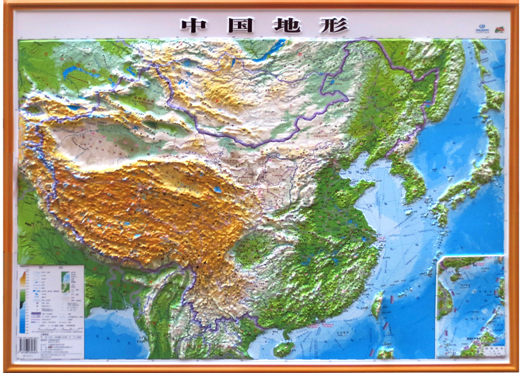3d凹凸立体中国地形图挂图 0.76*0.57m
