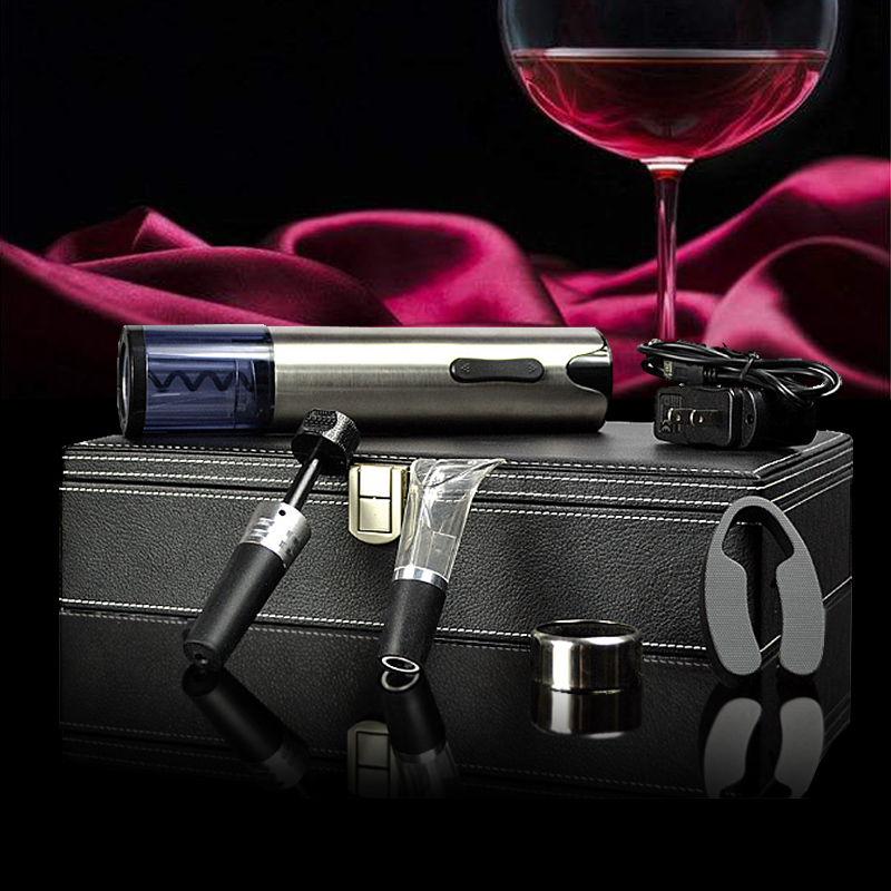 贝鲁斯 电动红酒开瓶器不锈钢葡萄酒启瓶器自动开酒器倒醒酒器礼品
