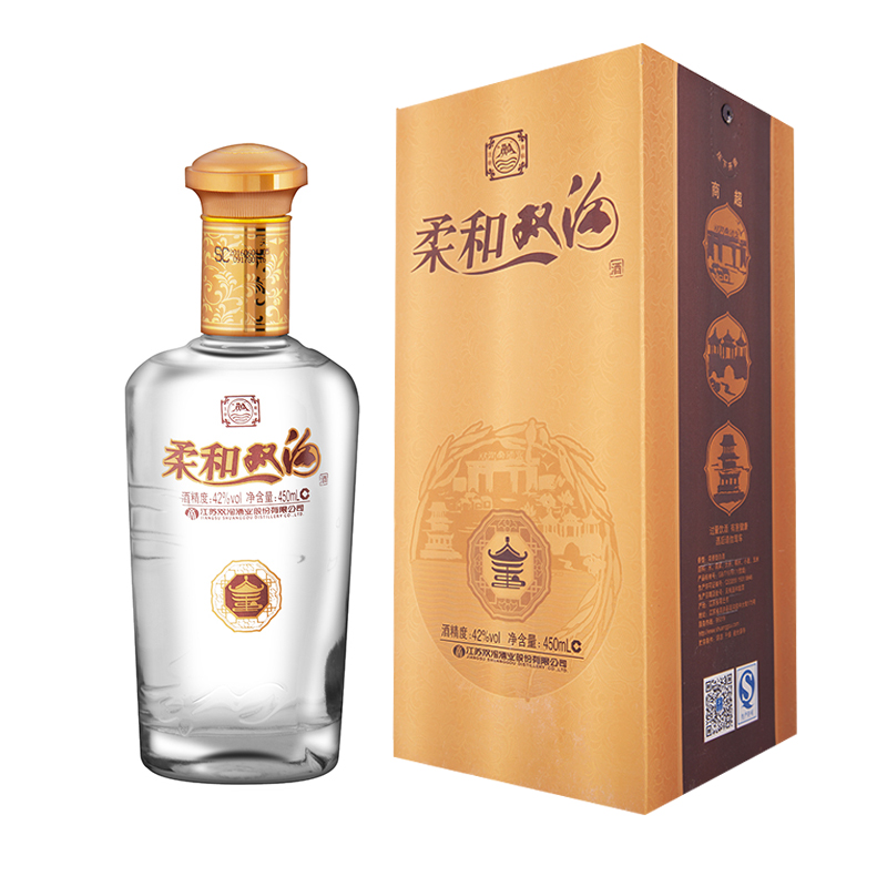 双沟【宴会送礼】 柔和双沟 42度 金装 浓香型白酒 金柔和 450ml 单