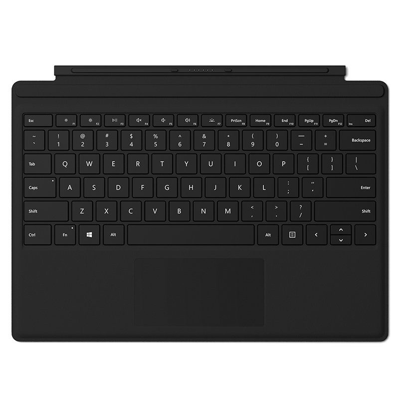 微软 Surface Pro 原装键盘盖 典雅黑 | 磁吸易拆卸 聚氨酯材质 磨砂手感 键盘背光+玻璃精准式触控板