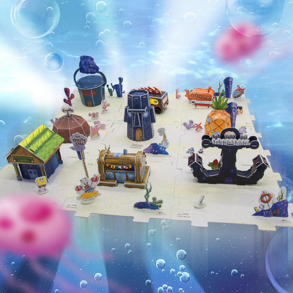 海绵宝宝疯狂世界套装（18册书+9张立体拼图）