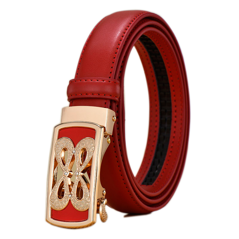 迈卡恩犀牛腰带女真皮女士皮带自动扣细腰带女百搭韩版简约装饰裤带