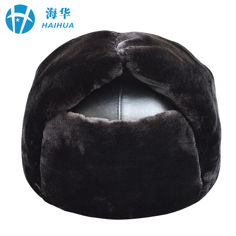 海华HH-F型冬季棉安全帽长毛绒防寒帽工地保暖帽 灰色