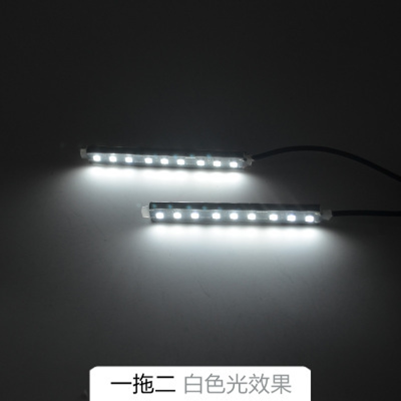 氛围灯led车内气氛灯冰蓝装饰灯脚窝灯内饰灯免改 氛围灯一拖二白光