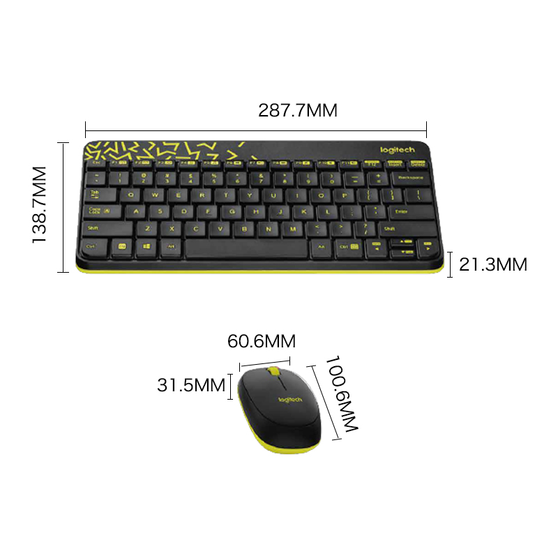 罗技（Logitech）MK240 Nano 键鼠套装 无线键鼠套装 办公键鼠套装 紧凑型 超长续航 带无线2.4G接收器 黑