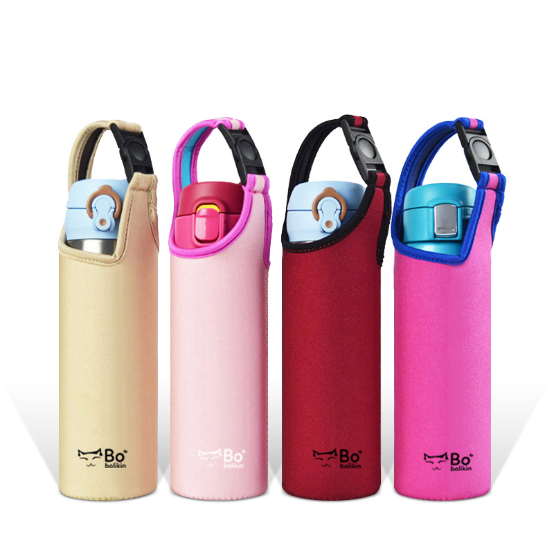 Bolikin 保温杯套防摔通用双面杯套隔热杯子套水杯袋防烫象印杯子套500ml 锁扣金咖300-400ml