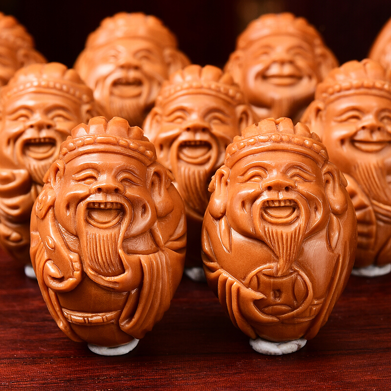 盘道 橄榄核手串 八大财神 文玩手串男橄榄核雕 苏工大师国志 雕刻 1.