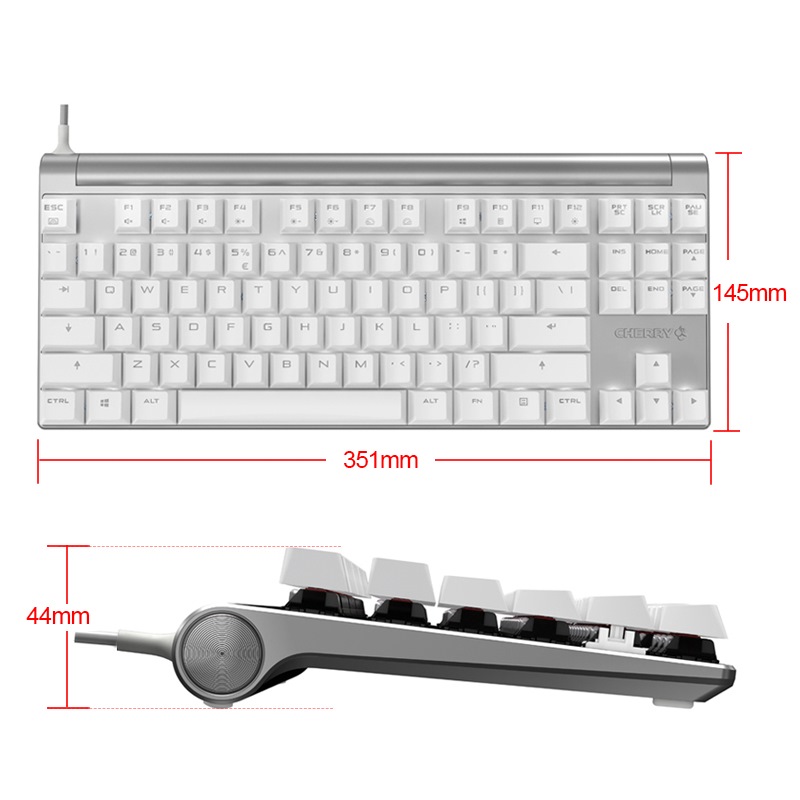 樱桃（CHERRY）MX Board 8.0 G80-3880HVAEU-0 单色背光机械键盘 白色银轴