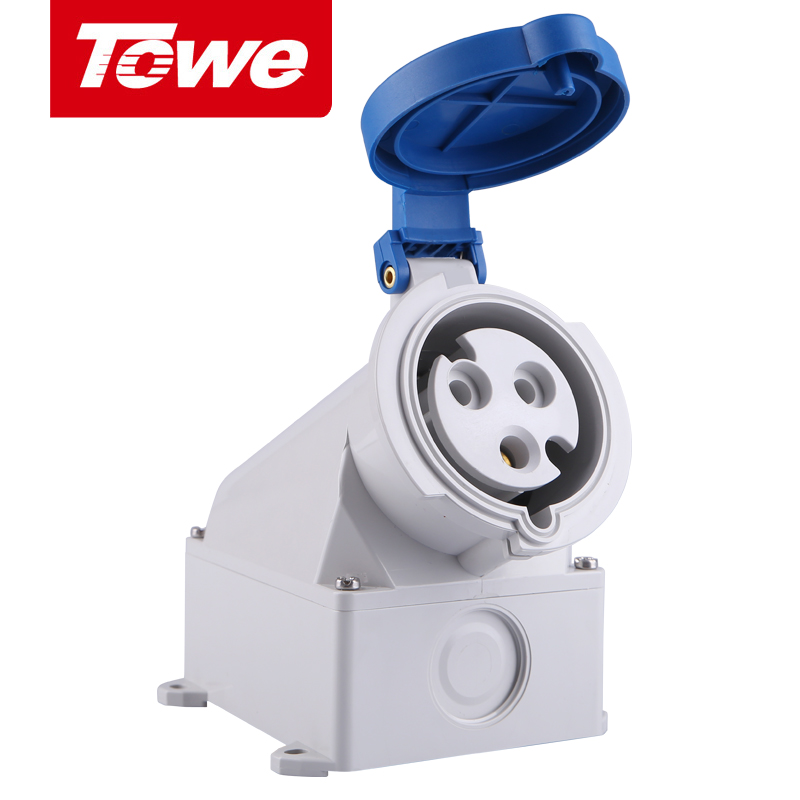 同为(towe)32a工业连接器明装插座/机房pdu工业插座3芯母头