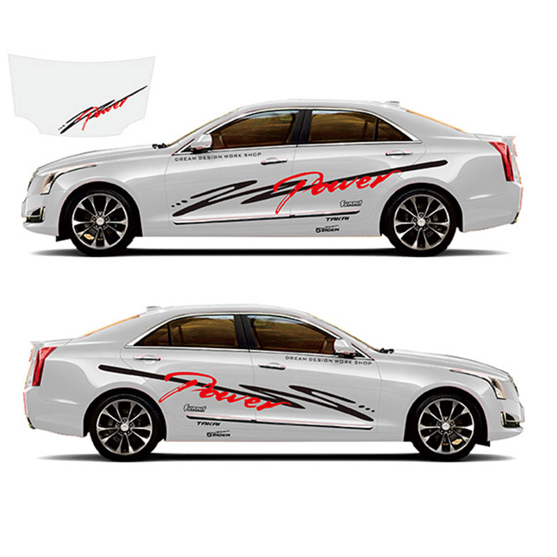 l ct6 xts xt5改装拉花 车身运动贴纸 车门 全车贴 白色车