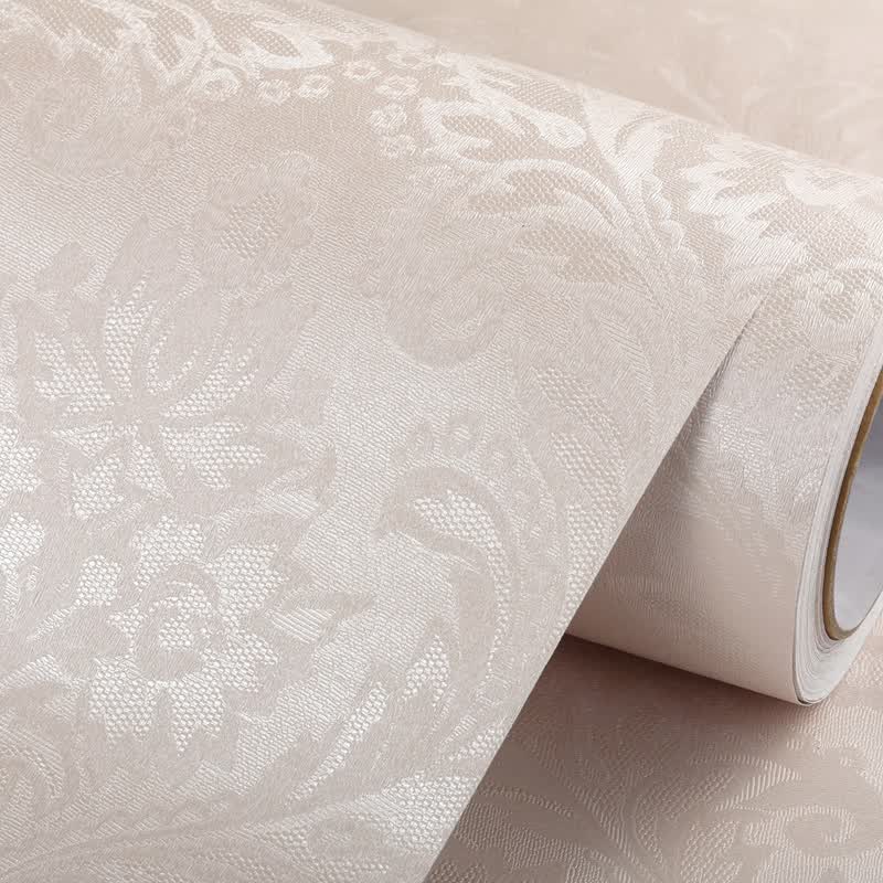 背景pvc加厚墙纸家居宿舍宾馆酒店防水防潮自粘墙贴寝室即时贴 香槟粉