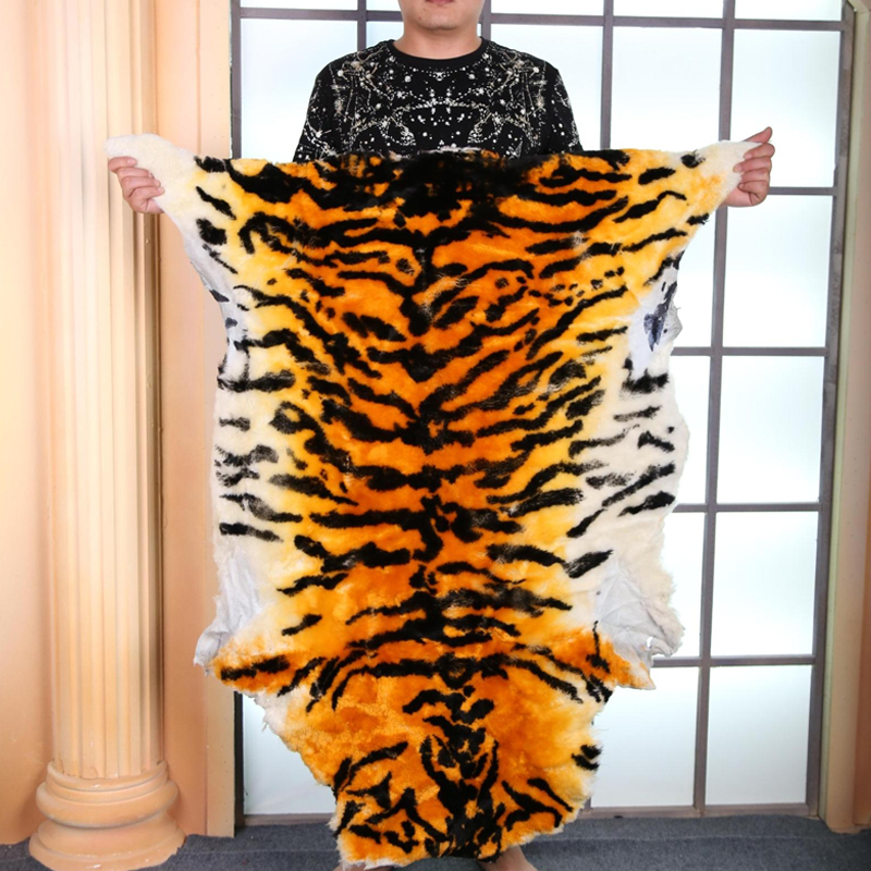 仿真老虎皮椅垫 仿虎皮毛一体沙发坐垫床边冬椅垫整张羊皮 整张仿虎皮