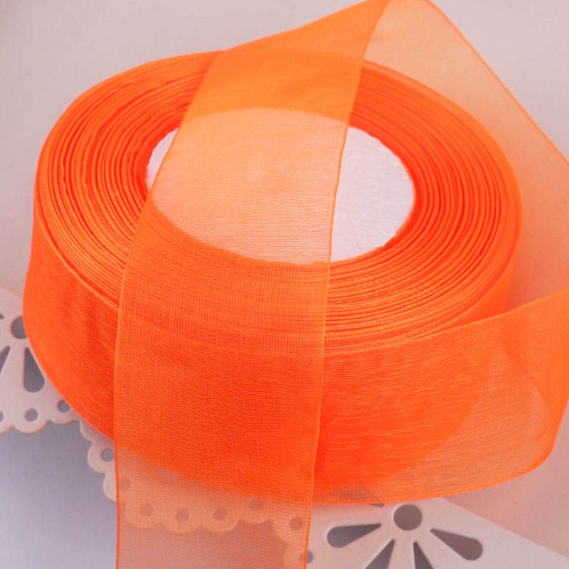 潘兰德 4cm宽透明装饰雪纱带缎带绸带diy礼品包装发饰彩带丝带批 发45