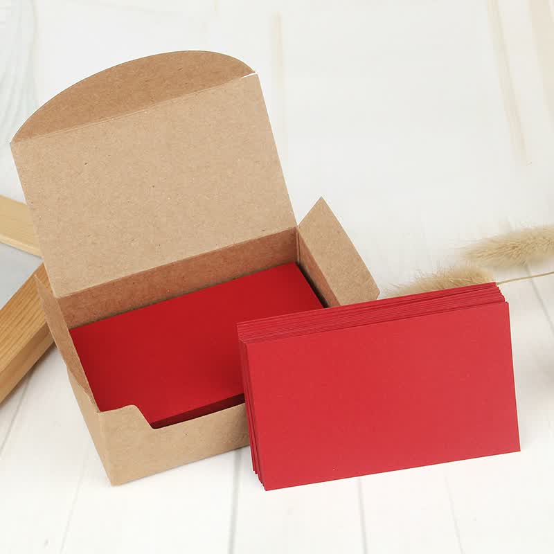 彩色空白单词卡留言卡拼音识字名片纸留言卡纸单词卡商务卡片 大红色