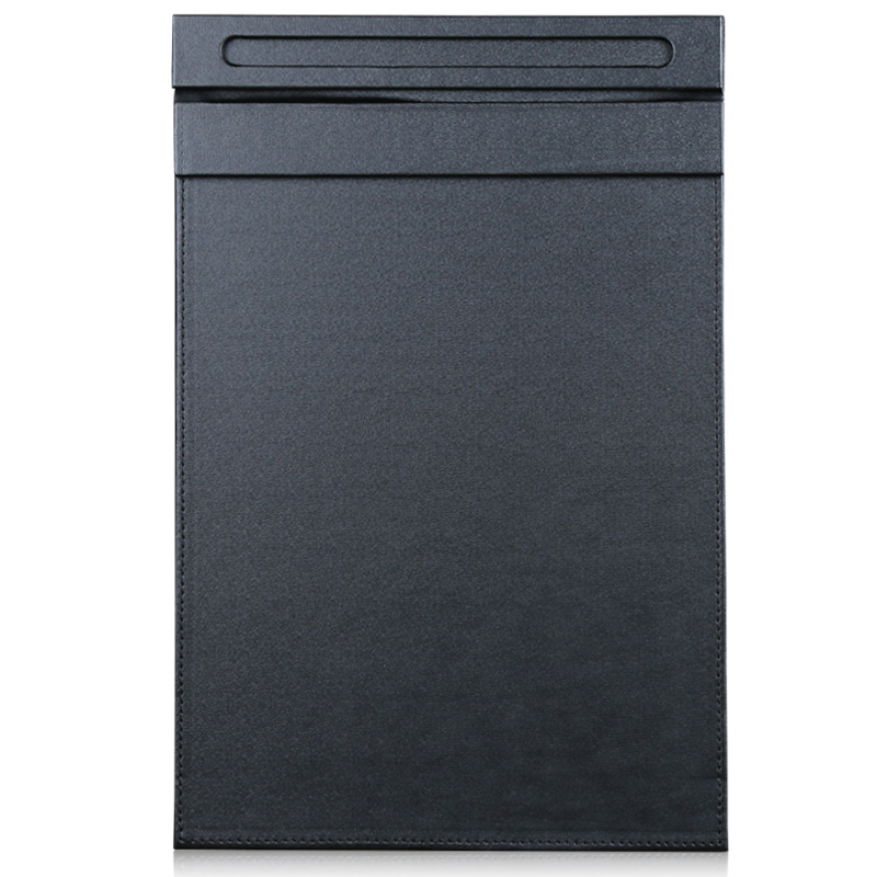 悦利（richblue）A4书写板夹带笔槽办公用品皮革文件夹垫皮质会议夹板可定制 黑色1277