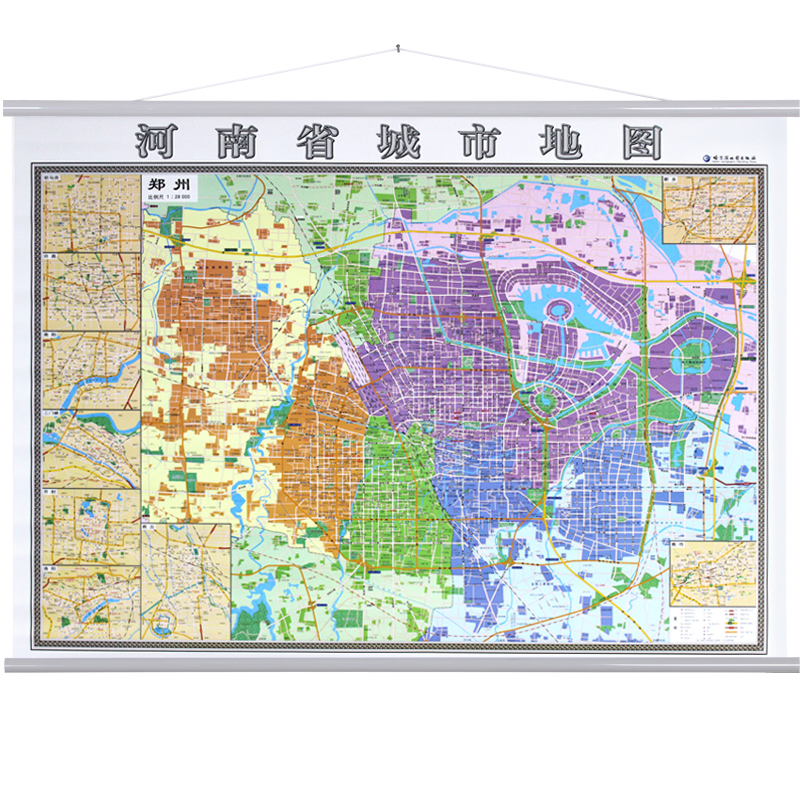 【精装商务版】河南省 郑州地图挂图 1.
