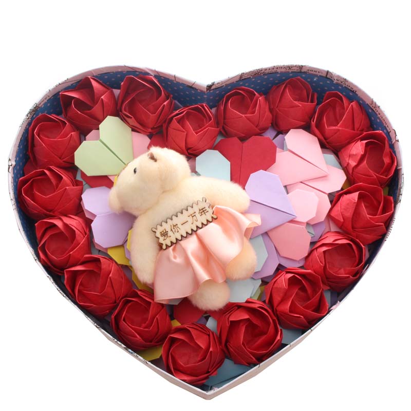 365颗桃心加15朵玫瑰花组合套餐