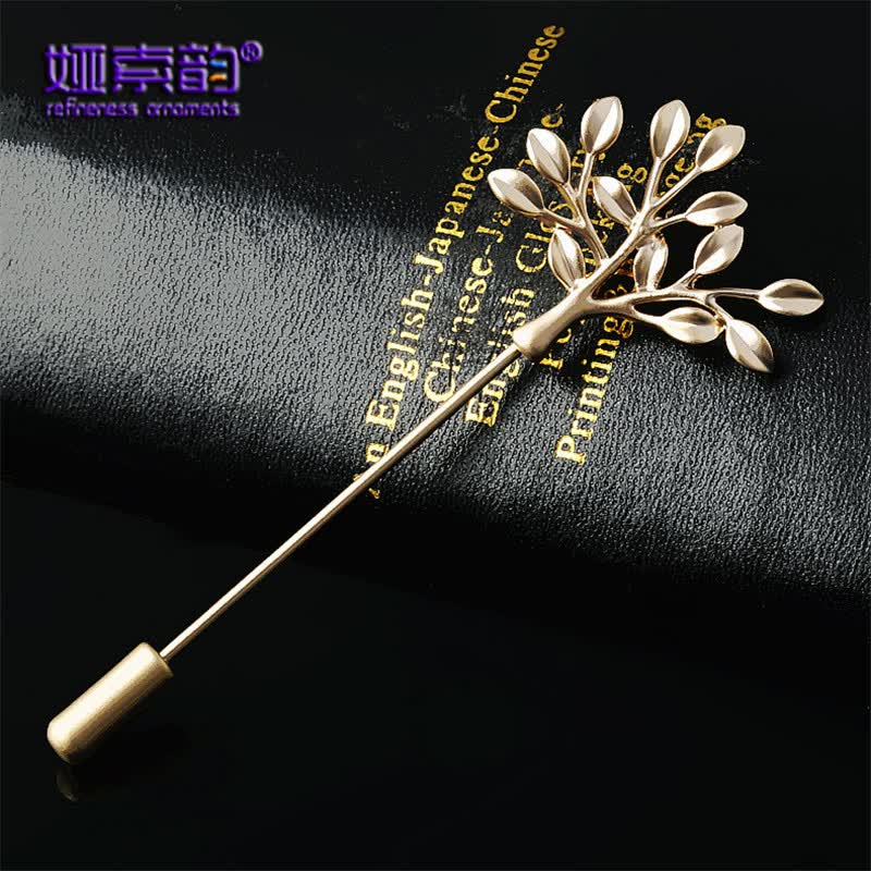 娅索韵韩版个性胸针镂空小树一字插针胸花 开衫西装别针披肩扣 a3073