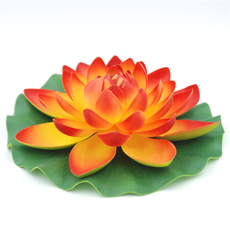 笑烛禹诺仿真荷花荷叶直径28厘米 水上漂 假荷花 睡
