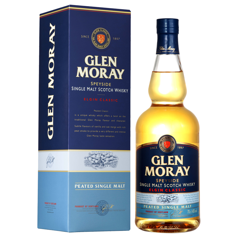 格兰莫雷（Glen Moray）洋酒 经典 泥煤味 斯佩塞 单一麦芽 威士忌 700ml