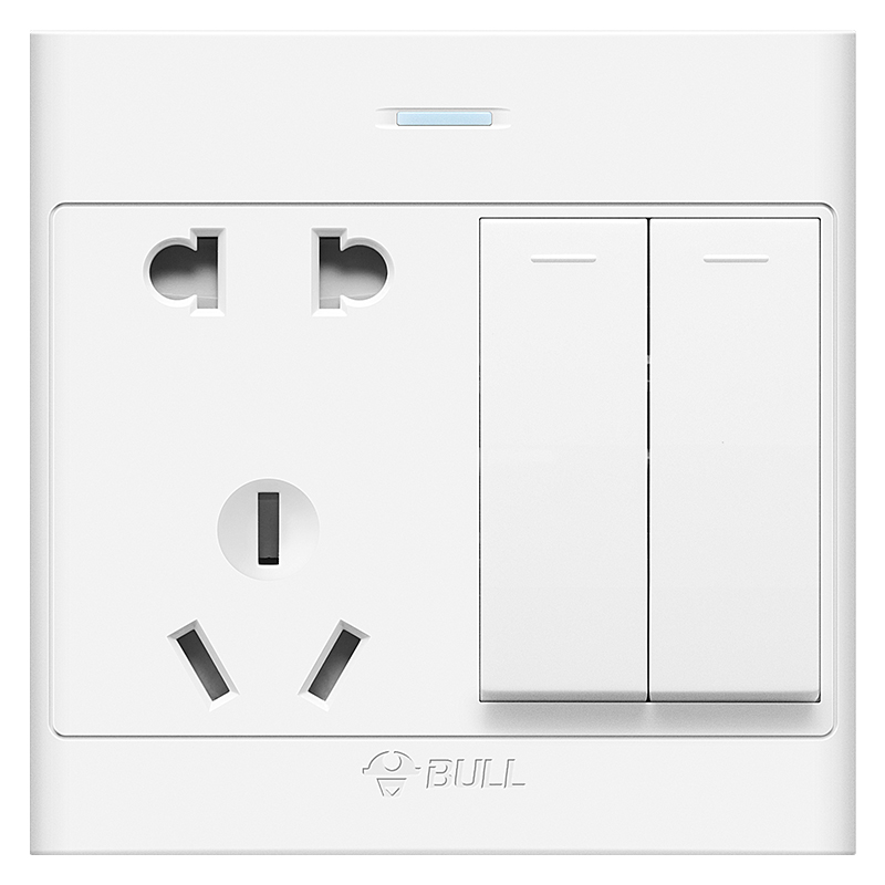 公牛(BULL) 明装开关插座 G09系列 二开单控五孔插座 86型插座面板 G09E423