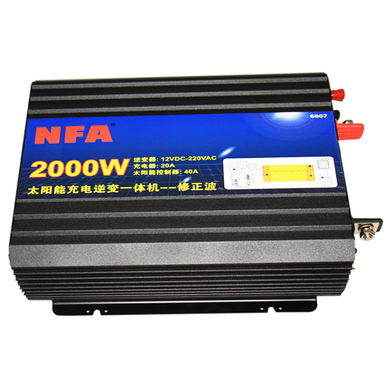 NFA纽福克斯车载正弦波逆变器12v转220v充电太阳能控制一体机UPS电源 6607 2000w修正波