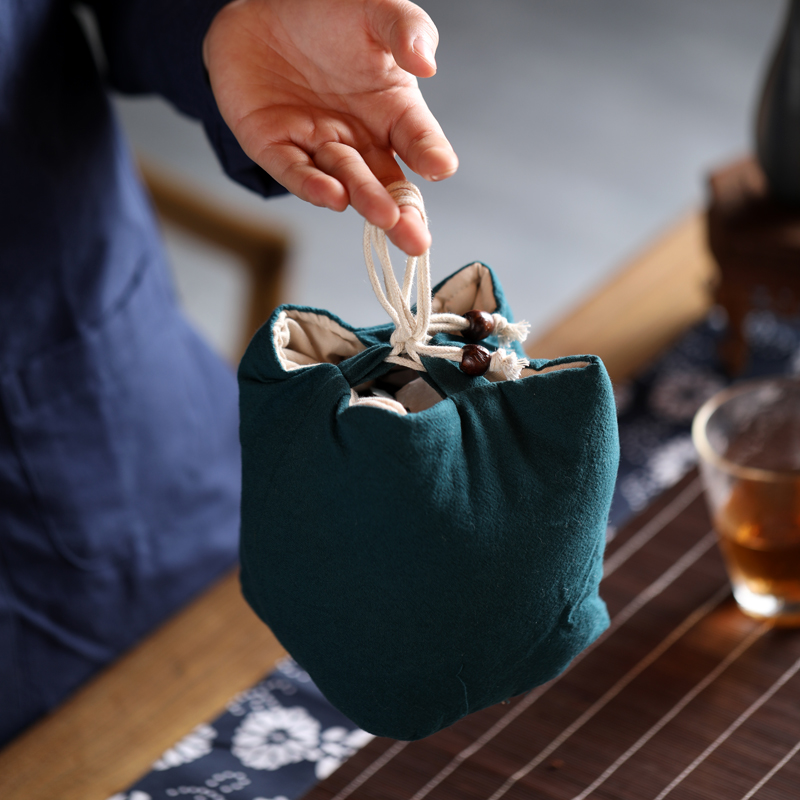 私朹堂 快客杯袋子茶具茶杯茶壶布袋锦袋便携户外旅行茶具包收纳包袋
