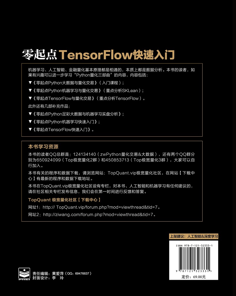 零起点TensorFlow快速入门(博文视点出品)详情图