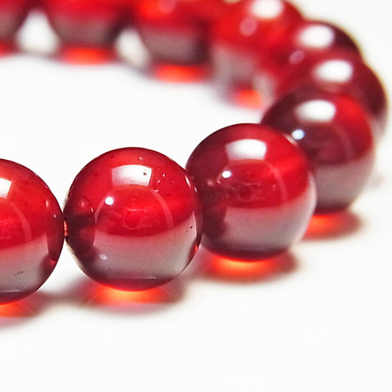 冰珂晶石本命年橙红石榴石手链 水晶手串天然水晶手串女女友礼物 11mm