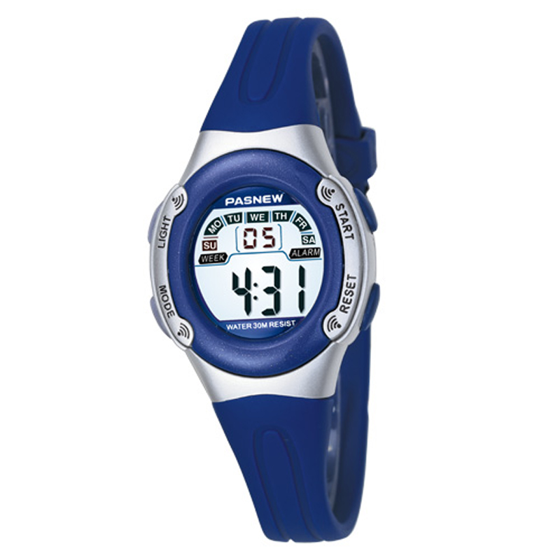 百圣牛(pasnew)儿童手表 女童女孩表 小巧学生计时手表防水夜光闹钟