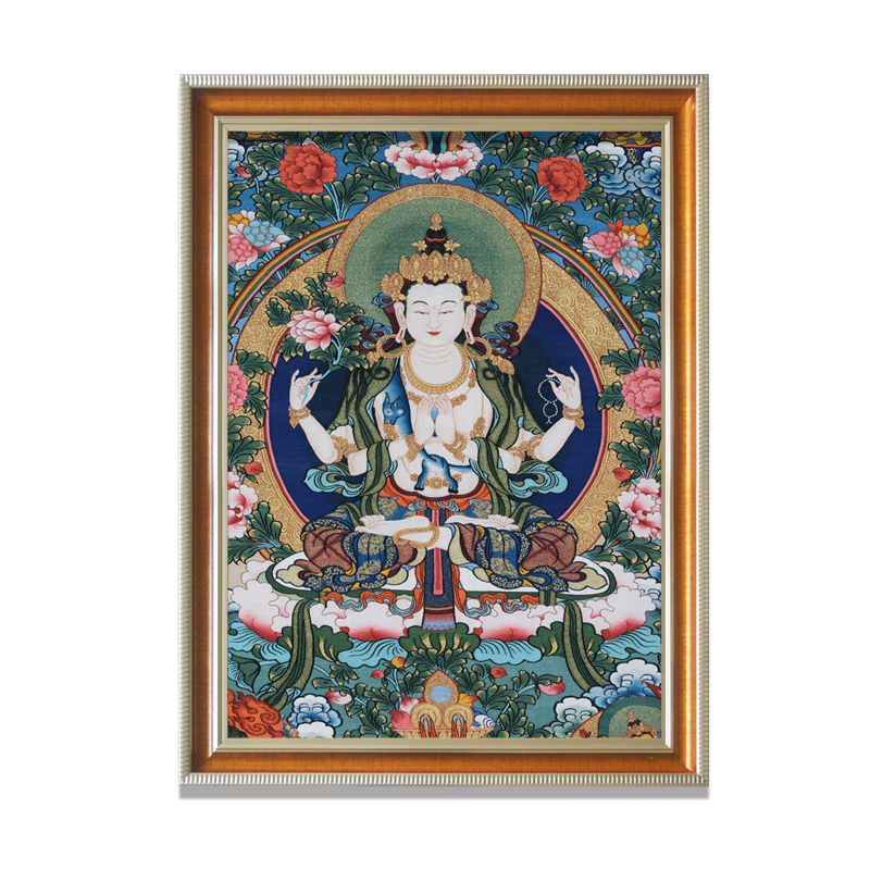 视觉星装饰画电表箱画卧室床头客厅壁画藏族佛教佛佑唐卡佛像图案 e四