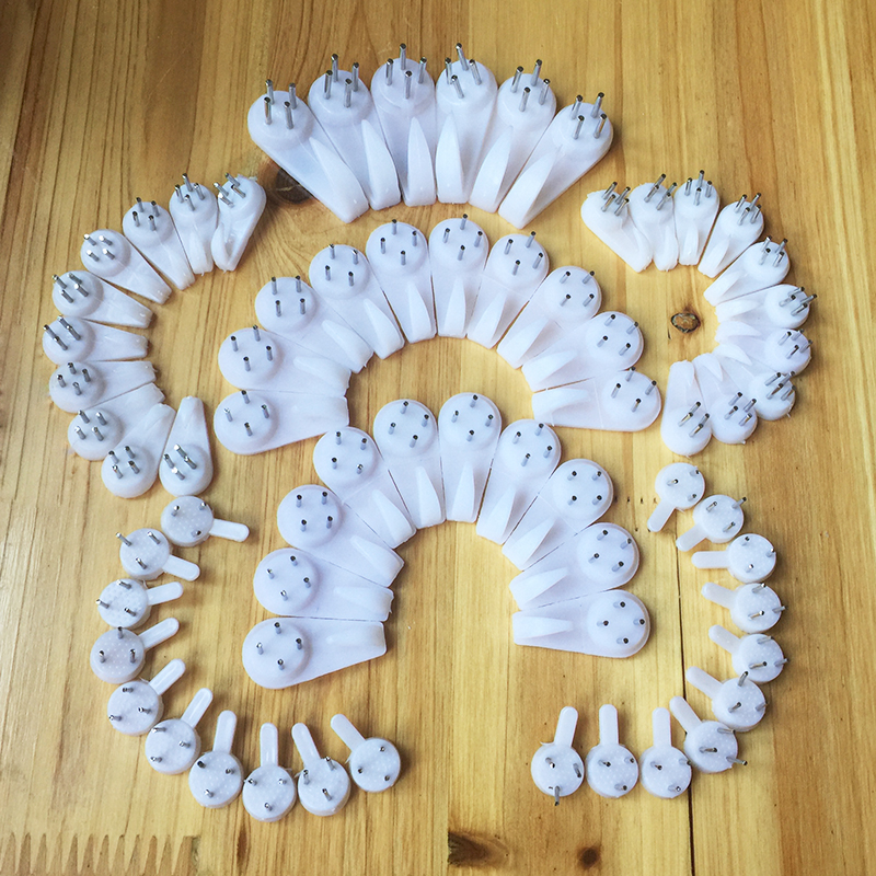 钉钩墙面塑料隐形挂钩相框画框挂钩浴室挂钩 大中小特大无痕钉66支装