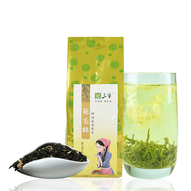 三牛花毛峰 茉莉花茶叶新茶三牛花茶 500克 蒙顶高山茶 四川茉莉花茶