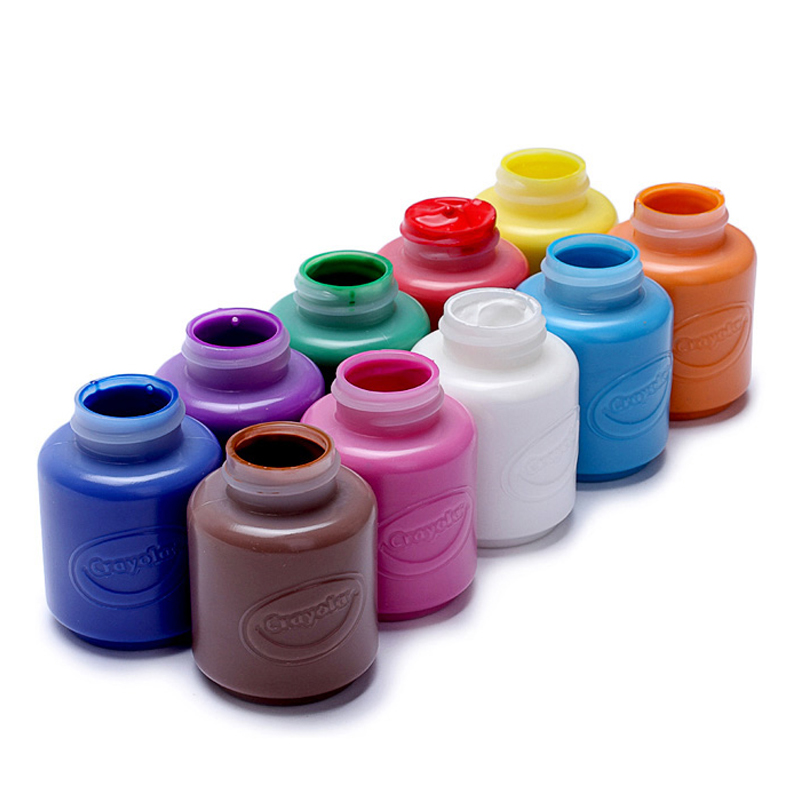 美国绘儿乐10色可水洗水彩颜料2盎司分装颜料盒手指画涂绘DIY颜料绘画工具儿童礼物54-1205请问这个是多大的号码都是统一的吗？