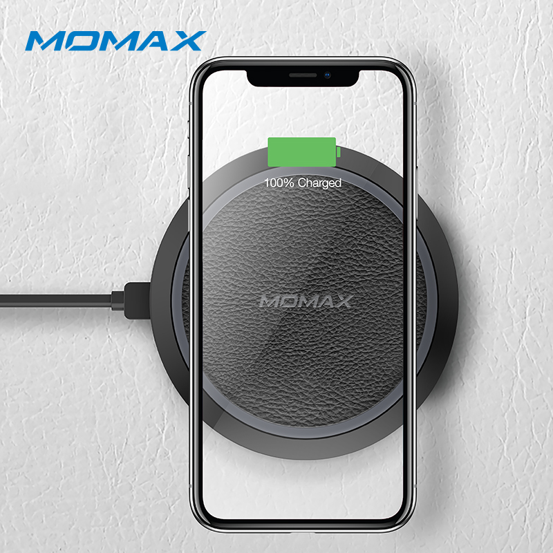 摩米士MOMAX苹果无线充电器Qi无线快充充电底座通用iPhone11Pro/XSMax/XR/8Plus华为三星等手机 黑色