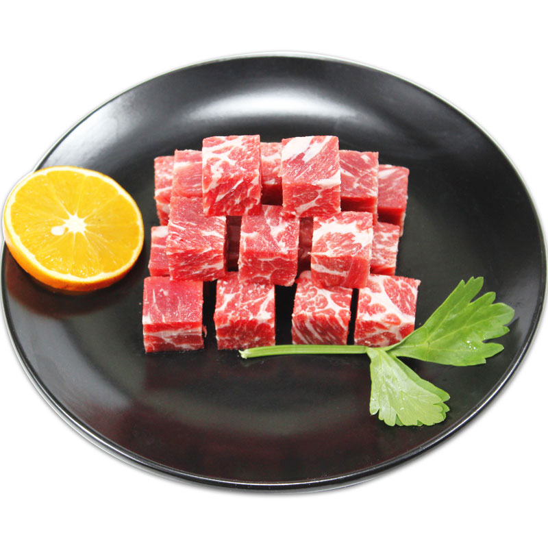 冰天凍地冷冻牛肉粒生鲜牛肉雪花牛肉粒 1000g 袋装 酒店餐饮批发食材