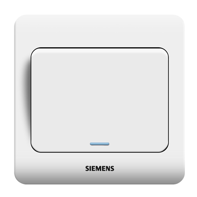 西门子(SIEMENS)开关插座 一开双控带荧光面板 86型暗装面板 远景雅白色