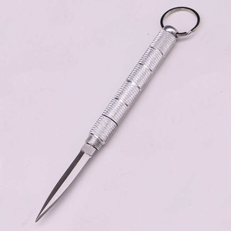如意笔女子防身刀 钥匙小刀 随身防卫小刀  防狼防卫笔刀 银色