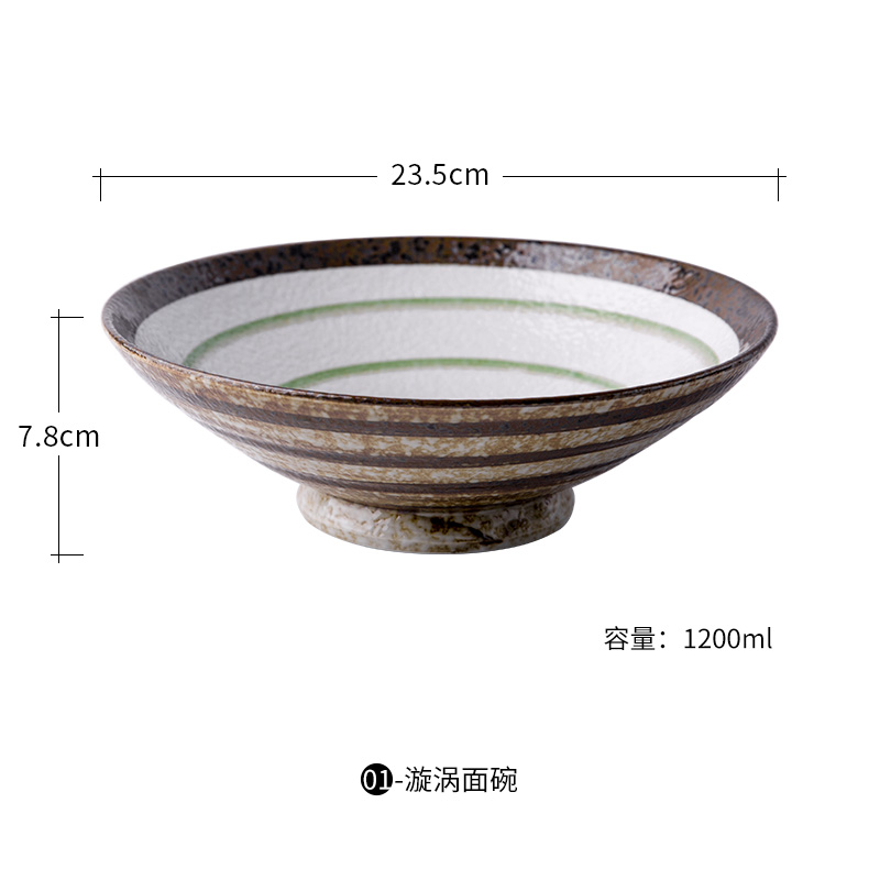 日式窑变手绘陶瓷面碗商品图片-3