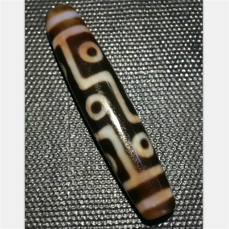 天竺阁【藏传老料】朱砂页岩药师九眼天珠吊坠男女款吊坠天珠附国检