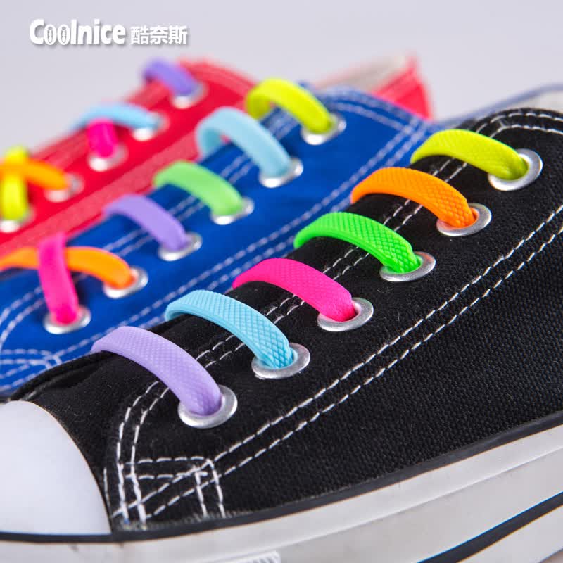 coolnice鞋带男女时尚无扣懒人鞋带创意免绑免系扁鞋带休闲运动小白鞋