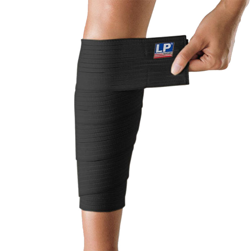 LP 635护小腿 自由缠绕弹性绷带护小腿护大腿护膝运动护具 7.6*121cm 黑色 单只 均码