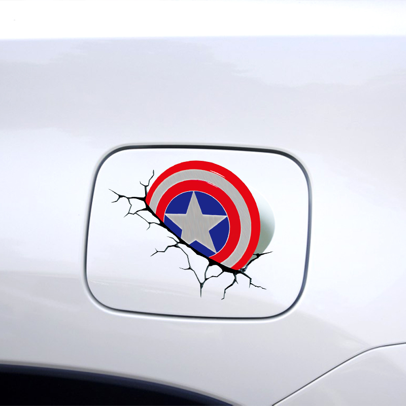 LMA洛玛 汽车贴纸 美国队长盾牌贴纸 盾牌破墙3D车贴 划痕贴车身贴