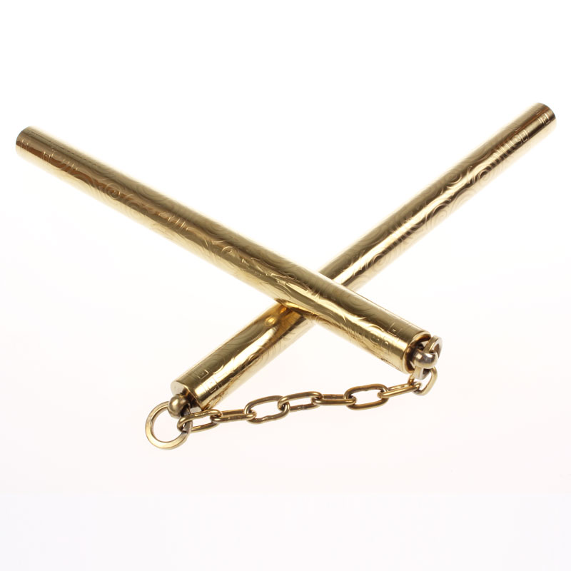 龙动力 不锈钢双节棍 表演双截棍 李小龙训练二节棍 实战防身棍 金色