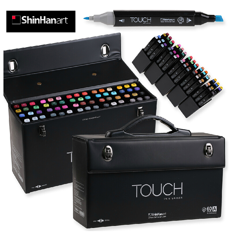 touch 韩国原装shinhan马克笔 新韩5代双头油性touch马克笔五代 套装