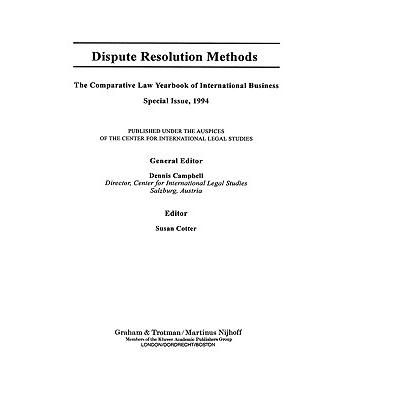 预订 Dispute Resolution Methods:Comparative Law Y...