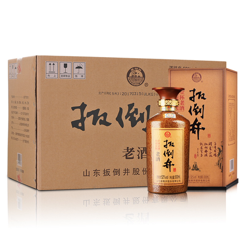 扳倒井 52度浓香型白酒 老酒 5年以上基酒 送礼品袋 500ml*6瓶整箱装