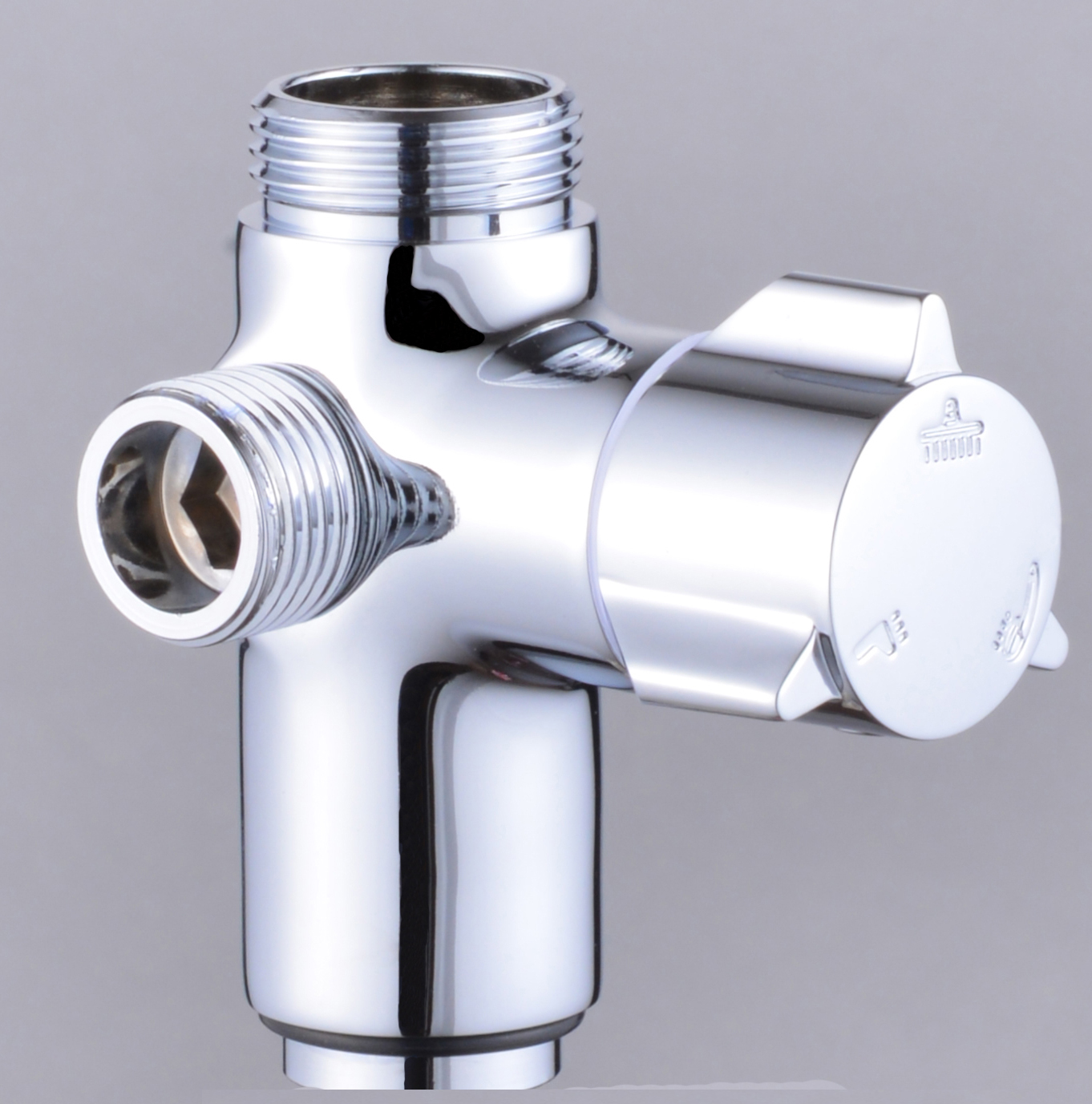 途豹铜淋浴分水器花洒配件 淋浴转换三阀开关 一进三出分水阀 镀铬