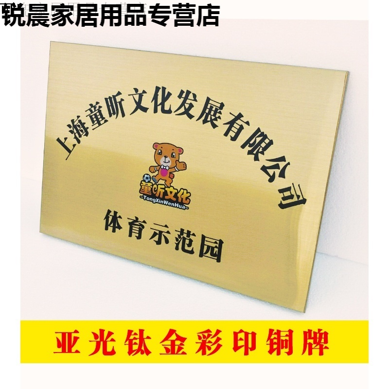 公司门牌定制 不锈钢牌匾厂牌招牌广告牌铜牌钛金牌挂牌长牌定做 50*