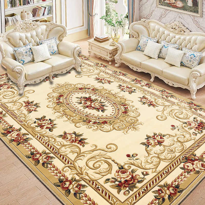 俪羊地毯 纯手工立体剪花高密度加厚客厅地毯 大卧室床边毯 欧式沙发茶几毯 LY-55W米驼色 2米x2.7米